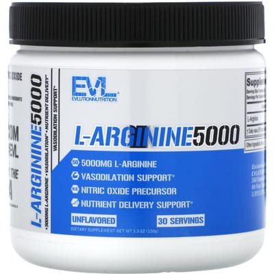 EVLution Nutrition, L-Arginine 5000, ongeparfumeerd, 150 gram (150 gr)
