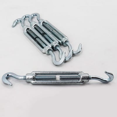 Touwspanners Wildhek - Spanschroefdraadspanner Haken - Draden Spannen - Verzinkt Staal - 192-280 mm - Zilverkleurig