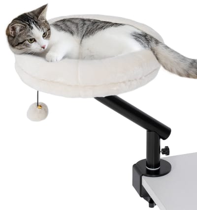 PawHut Kattenhuis Polyester, Staal 35L x 35B x 48H cm Roomwit
