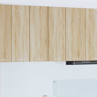 vidaXL - Hangkast - Sonoma - Eik - en - Wit - 30 - x - 31 - x - 80 - cm - Bewerkt - hout