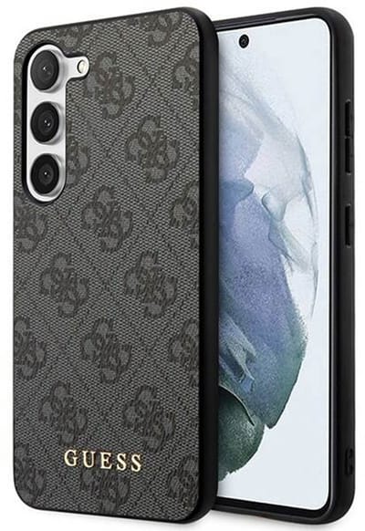 Hoes voor Samsung Galaxy S24+ S926, Guess, 4G Metal Gold Logo, Zwart
