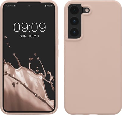 kwmobile telefoonhoesje geschikt voor Samsung Galaxy S22 - Hoesje met siliconen coating - Smartphone case in kokosmelk