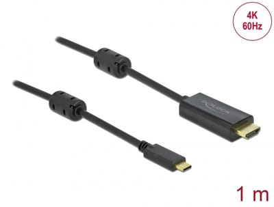 Delock Active USB Type-C™ to HDMI Cable (DP Alt Mode) 4K 60 Hz 1 m