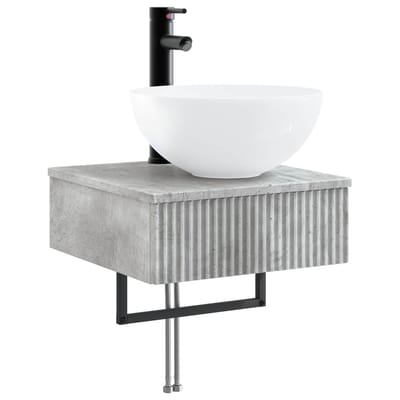 vidaXL - Wandgemonteerde - wastafel - Betongrijs - 40 - x - 41 - x - 40,5 - cm