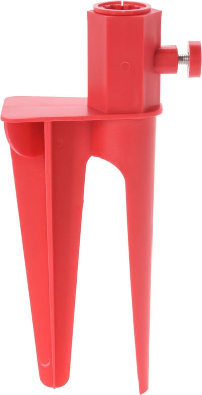 Pro Beach Parasolboor met dubbele spies - rood - kunststof - parasolharing/parasolhouder