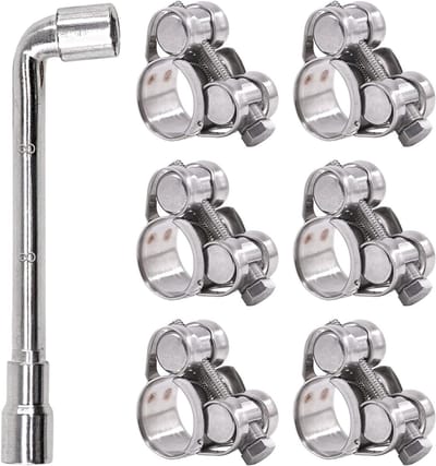 6 Stuks 17-19mm T-Bout Slangklemmen van RVS - Verstelbare en Duurzame Klemmen voor Slangen met een Diameter van 0,7"-0,75