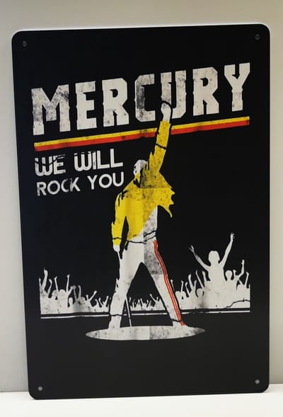 Metalen wandbord -Freddy Mercury - Queen - Mancave - Wand Decoratie - Metal sign - Mancave decoratie - Decoratie - Metalen borden - Tekst borden - Metalen bord