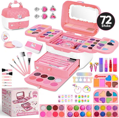 Twinsplay Kinder make up - 72 Stuks - kinder make up meisje - kinder make up koffer - kinder make up koffer - kinder make up speelgoed - kindermake-up - Roze
