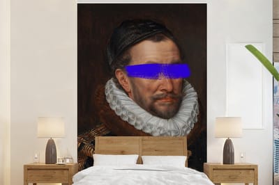 Behang - Fotobehang Willem van Oranje - Adriaen Thomasz - Blauw - Breedte 145 cm x hoogte 220 cm
