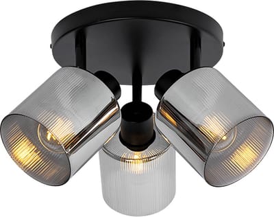 QAZQA laura - Art Deco Plafondspot | Spotje | Opbouwspot - 3 lichts - Ø 47 cm - Grijs - Woonkamer | Slaapkamer | Keuken