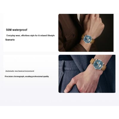 Hamilton Jazzmaster Automatisch Mechanisch Uurwerk 50M Waterbestendig Horloge 42Mm Blauwe Wijzerplaat Roestvrijstalen Kast Leren Band Herenhorloges H32705842 Regular Watch Box,Blue Dial Brown Leather Strap black