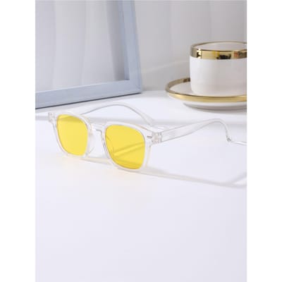 Klassieke Vierkante Fietsbril Mannen Vrouwen Klassieke Stijl Designer Bril Mannen Vrouwen Populair in de Ins Kleuren Oogbescherming UV400 Bescherming 1PC white