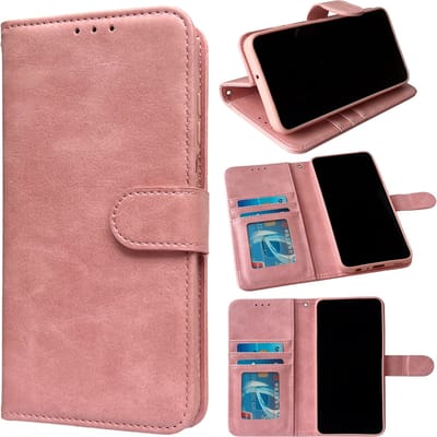 Casemania Hoesje Geschikt voor Apple iPhone 16e - Roze - Luxe Portemonnee Book Case
