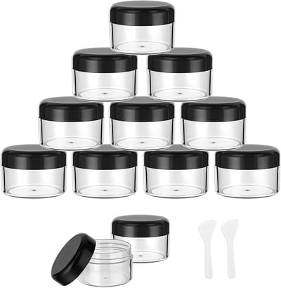Set van 12 Plastic Cosmetische Potten van 20ml voor Crèmes, Olie en Make-up Opslag