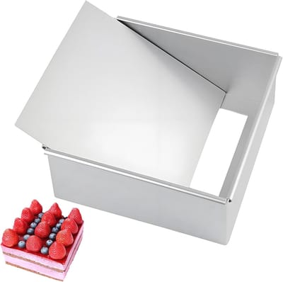 Ynkkvre - Vierkante Bakvorm - 20,5 cm - Geanodiseerd Aluminium - Antiaanbaklaag - Met Uitneembare Bodem