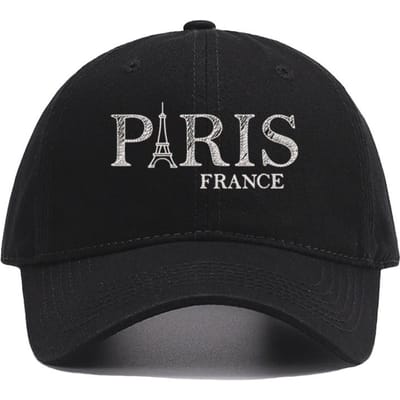 Geborduurd Frankrijk Parijs Eiffeltoren Zachte Katoenen Baseballpet Unisex Snapback Zonneklep Volwassen Hoofddeksel Buiten Bescherming tegen de Zon Adjustable (56-62cm) gray