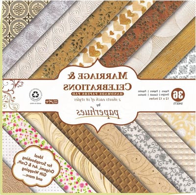 Bruiloft plakboek papier - Scrapbooking papier pad - Kaarten maken - Relief papierafwerking - 30x30 cm - Meerkleurig
