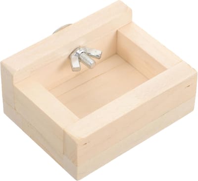 Houten Voerbak - Voerkom Dieren - Voeren Water Geven - Glad Oppervlak - 9x7x4 cm - Beige