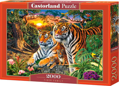 Castorland Tiger Family – Puzzel – 2.000 stukjes – Satijnen afwerking – Perfecte pasvorm – Europese kwaliteit
