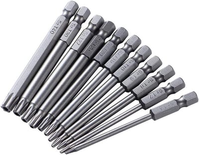 11-delige Torx Schroevendraaierbitset 75mm Magnetisch Universeel Gereedschap
