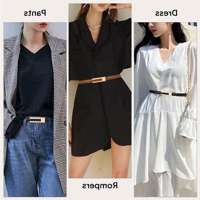Dunne Leren Riem voor Dames met Verstelbare Sluiting, Retro Stijl voor Jurken, Jeans en Broeken