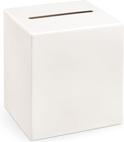 PartyDeco enveloppendoos Cream - Bruiloft - creme/wit - karton - 24 x 24 cm