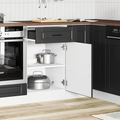 vidaXL - Onderkast - "Porto" - bewerkt - hout - zwart