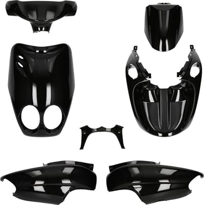 Kappenset MBK Ovetto, Yamaha Neos Metallic zwart (tot 2008)
