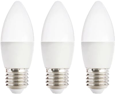 Kobi LED Lamp E27 6W - 470lm - 3000K - 230V - Voor Wandlamp, Eettafel of Slaapkamer - Kaarsvorm - 3 stuks