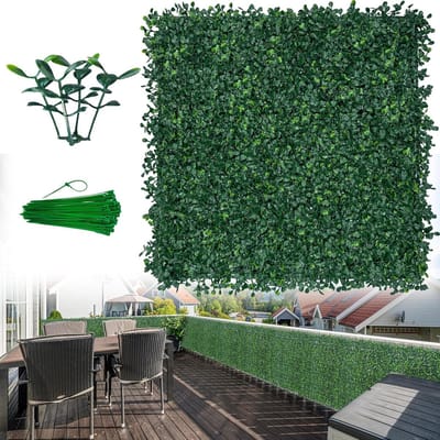 Kunst Buxus Panelen - Nep Gras Muur - Tuin Decoratie - UV Bestendig - 20x20 inch 8 stuks - Groen