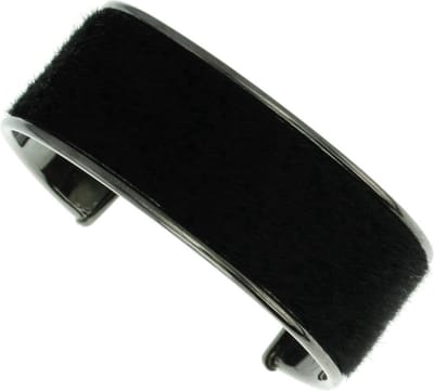 Behave - Klemarmband zwart stofaccent - Urban look - Statement stijl