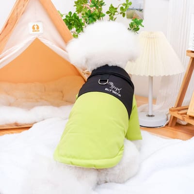 Herfst en Winter Hoge Hals Jas voor Huisdieren Puppy's Katten Parka's Genaaide Poten Vierkleurige Katoenen Kleding Teddyberen Kleine Honden XL