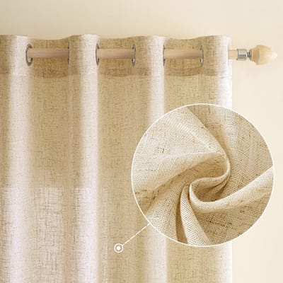 Allecto - Gordijnen - Voile - Modern - Beige - Lichtdoorlatend - Decoratief - Geschikt voor woonkamer en kinderkamer
