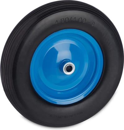 kruiwagenwiel 4.80 4.00-8 - rubberband - stalen velg - tot 120 kg - zwart-blauw