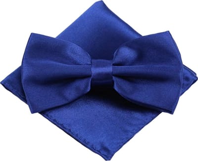 Fako Fashion - Vlinderstrik Inclusief Pochette - Vlinderdas - Strikje - Pochet - Royal Blauw - Koningsblauw