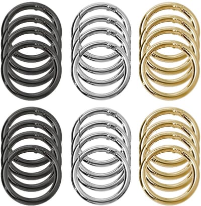 Dailygoods- Karabijnhaken 24 Stuks - Ronde Haakjes - Zinklegering - Lichtgewicht - Corrosiebestendig - Voor Sleutelhangers/Accessoires