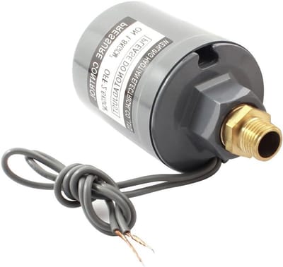 Drukschakelaar Waterpomp - Automatische Pompbesturing - Waterdruk Regelen - Instelbaar Drukbereik - AC 220-240V 16A - Grijs