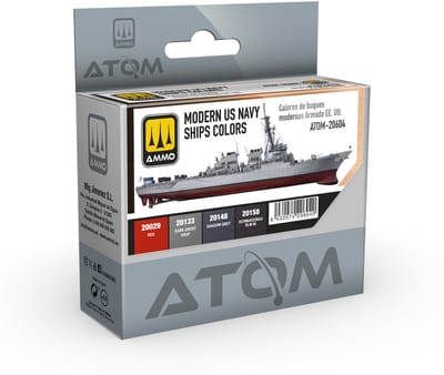 AMMO by Mig Jimenez Hobbyverf Acrylverf - MIG 20604 ATOM - Amerikaanse Marine Schepen Moderne Kleuren - Acryl Set 4x20ml Verf set - 4x 20 ml