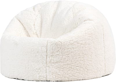 icon - Kingston Kinderzitzak Stoel - Fluffy Pluche Teddy - Wit