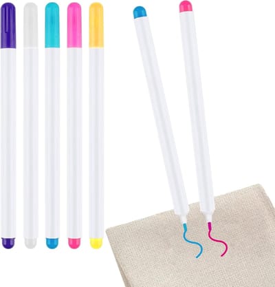 Set van 5 Zelfverwijderende en Wateroplosbare Textielmarkeerders voor Naaien en Tailoring, Ideaal voor Creatieve Naaiprojecten en Quilten