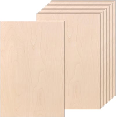 Pack of 10 Lime Wood - 445 x 300 x 3 mm - Craft Wood Panels - Wooden Cutouts voor Crafting - Ideaal voor Laserprojecten