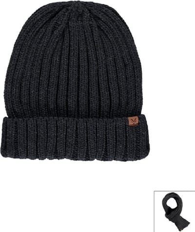 Sarlini Knit Muts - Heren Mutsen - Antracites Melange