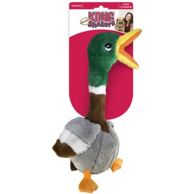 Kong Shakers Honkers Duck - Hondenspeelgoed - Grijs Bruin Groen Large