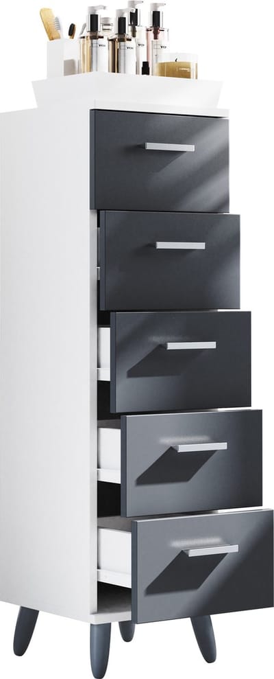 VCM vrijstaande badkamerkasten, badkamer vloerkast, vrijstaande badkamerkast, badkamermeubel, badkamer opberglades, smalle kast, badkamer ladekast, vrijstaande badkamer opbergmeubels, handdoekenrek