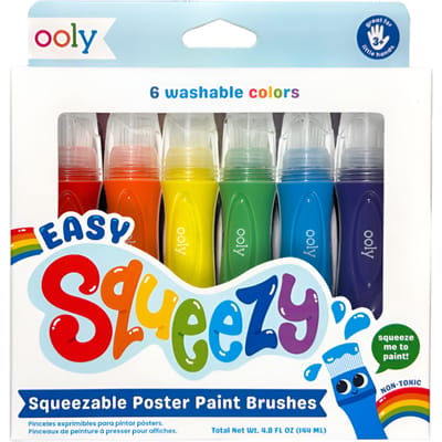 Ooly - Easy Squeezy - 6 Knijpbare Verfkwasten