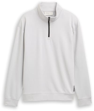 Tom Tailor Denim - Troyer sweatshirt met logo-badge - Maat L - Chalk Grey
