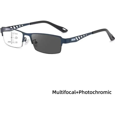 Vierkant Frame Anti Blauw Licht Multifocale Bril voor Mannen met Zonneveranderende Presbyopie Lenzen 4