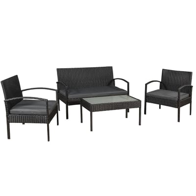 Loungeset Trinidad - Polyrotan - Donkergrijs