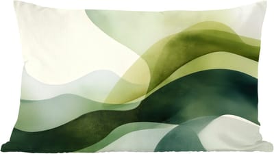 Sierkussens - Kussentjes Woonkamer - 60x40 cm - Golven - Abstract - Lichtgroen - Sierlijk