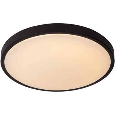 Lucide Plafondlamp Badkamer Dasher - Zwart - 41cm - 24w - Met Sensor